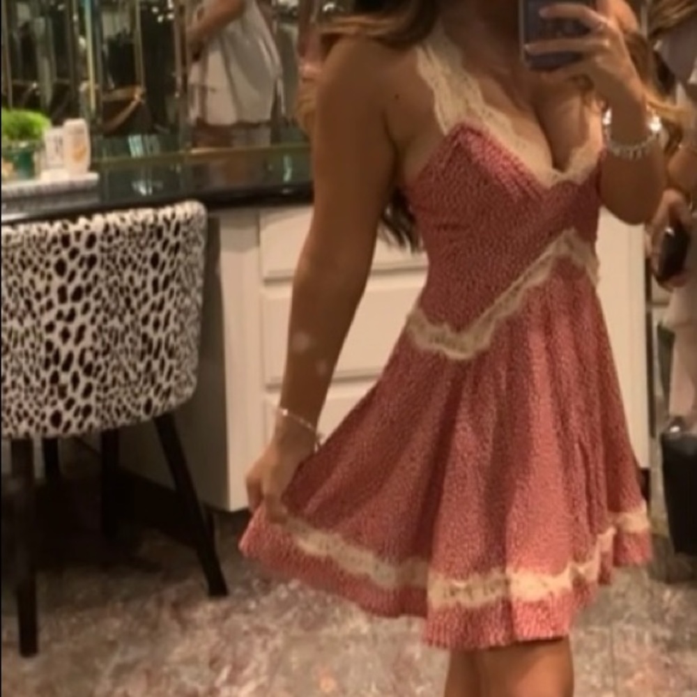 UO Tiffany Lace Trim mini dress